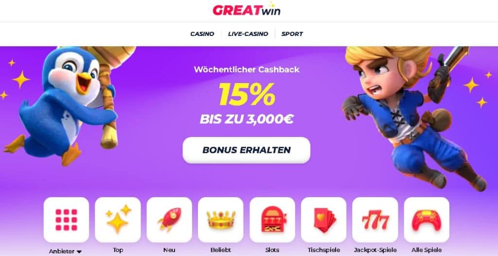 Greatwin Casino ohne Oasis