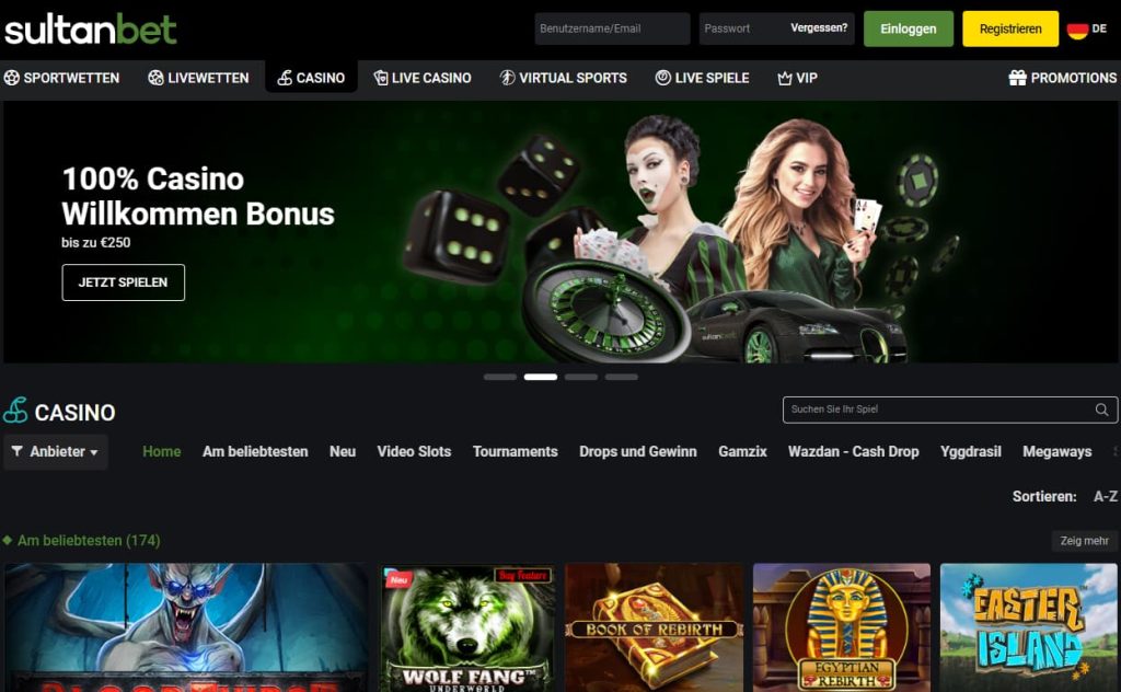 Online Slots ohne Limit SultanBet