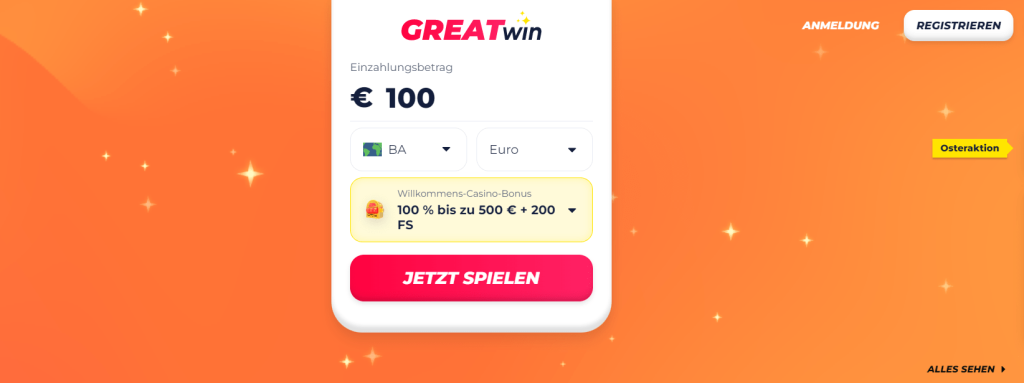 Greatwin Neues online Casino ohne Limit